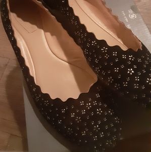 Chole Black Floral Flats